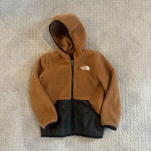 Kids The North Face Sherpa Fleece Hoodie Zip Up Jacket Coat, 5T